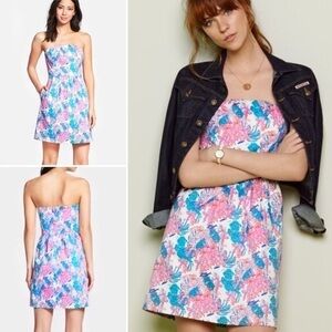 Vineyard Vines Ocean Life Strapless Shift Dress